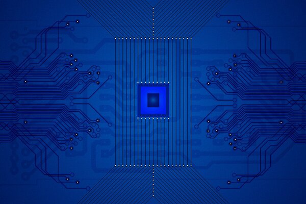 Minimalistischer blauer Chip