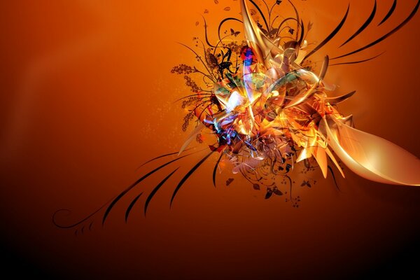 Fiore senza precedenti nel colore arancione