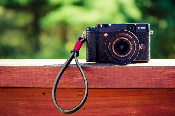 Photographie d appareil photo sur fond de nature