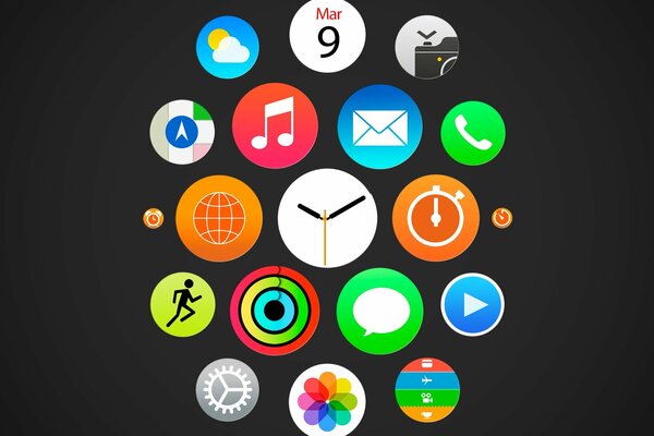 Menu horloge EPL sur fond noir