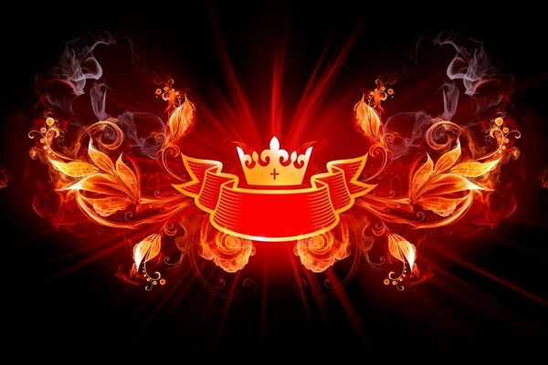 Corona di fuoco con fiori rossi