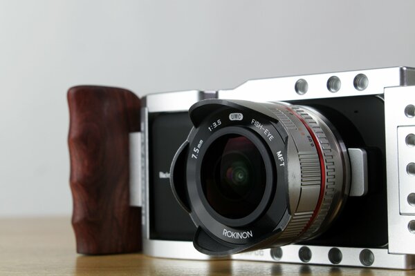 Camera lens close-up