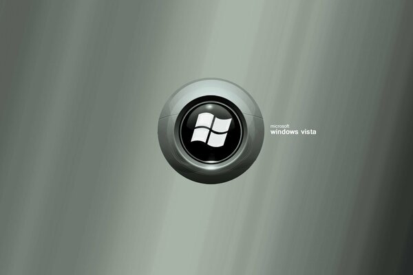 Windows button on steel background