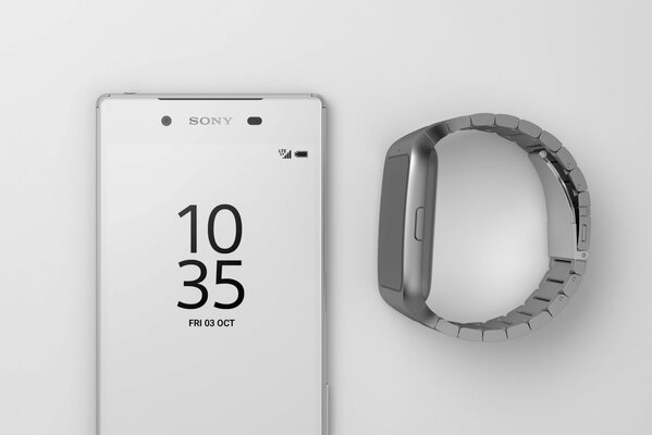 Xperia z5 soni auf grauem Hintergrund