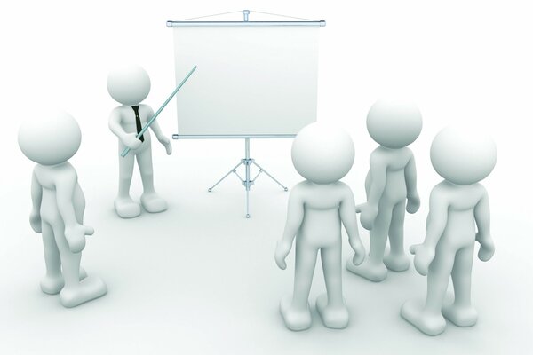 Faceless employees study non-existent schedules