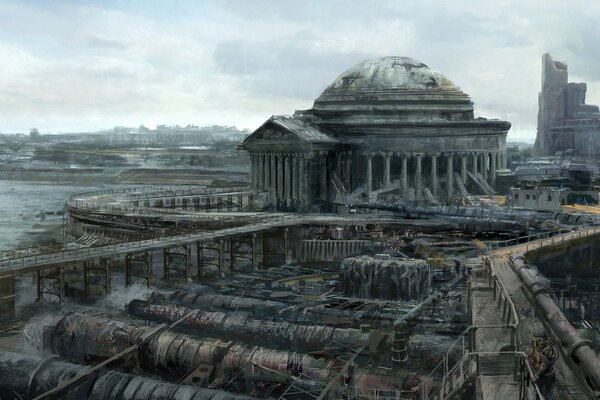 An industrial amphitheater in an urban slum