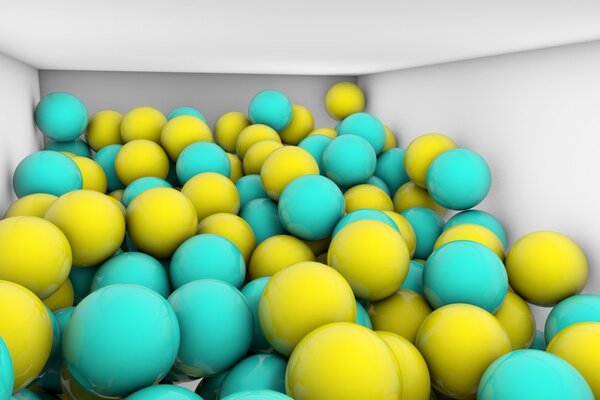 Molte palline colorate, colore brillante