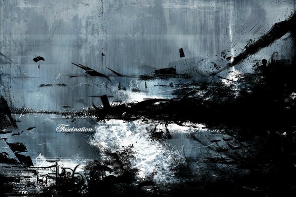 A drawing of darkness reflecting fantasy