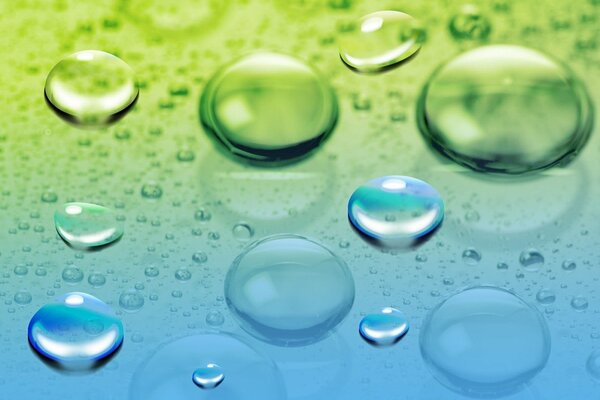 Clean water droplets on the surface