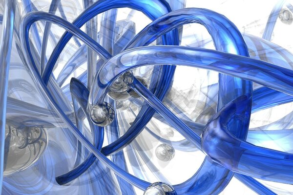 Metal balls in weightlessness with movement through pipes