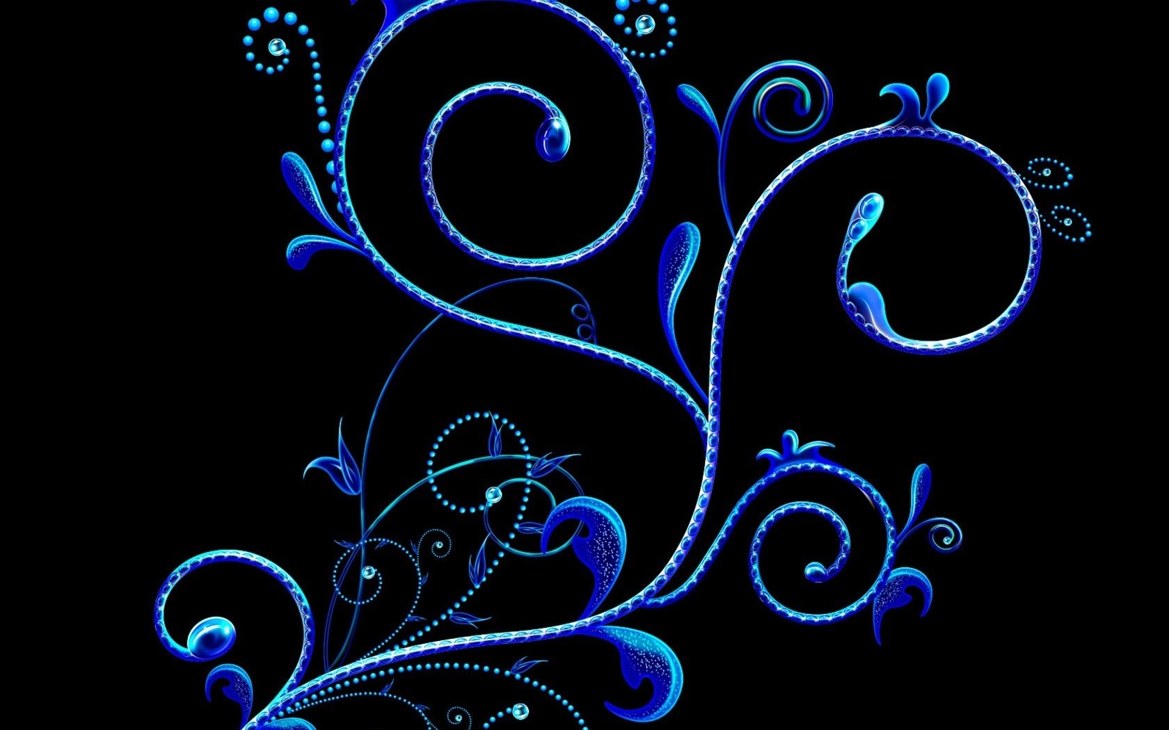 bluish patterns flowers curls pattern