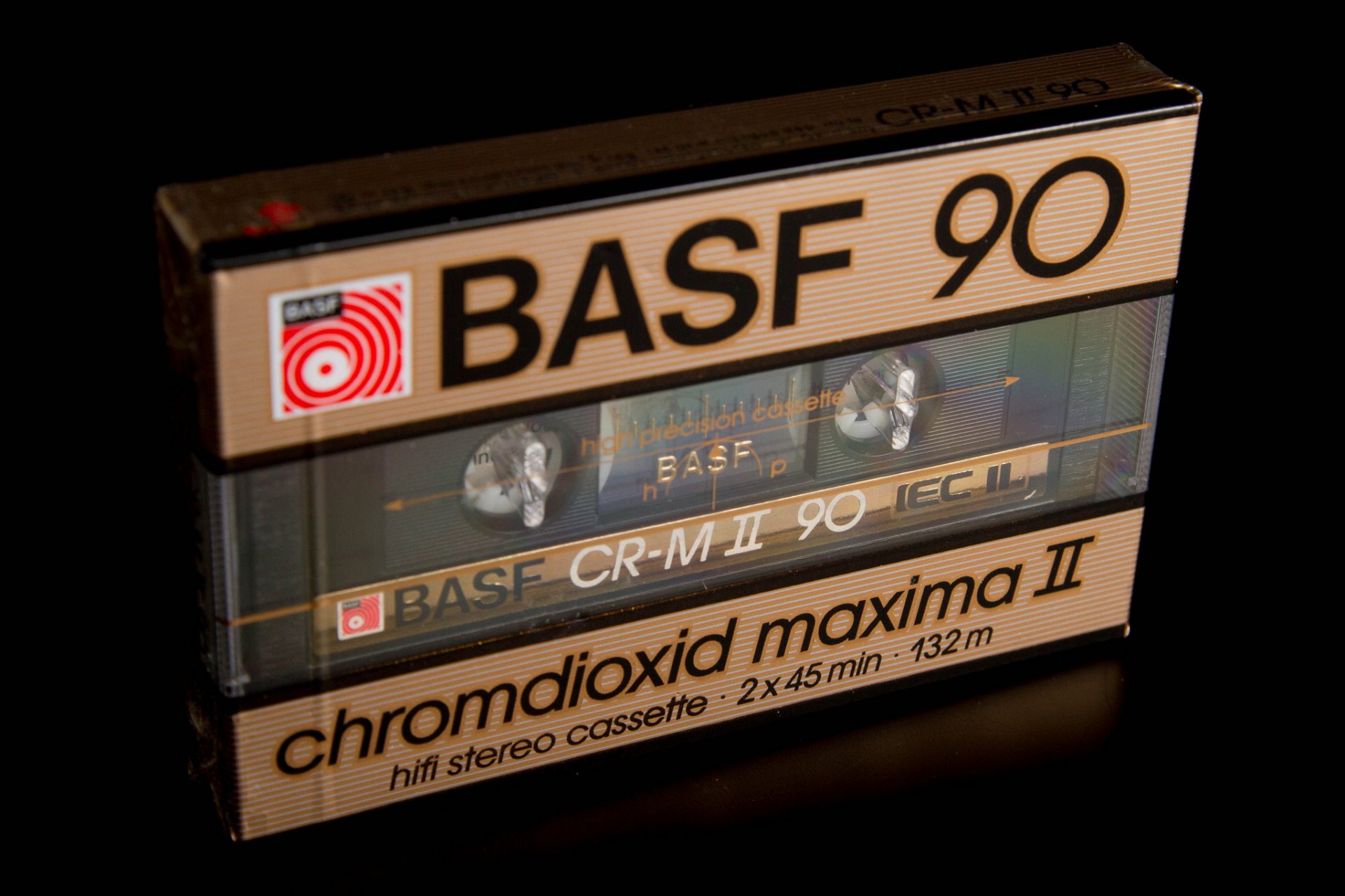 basf cassette música macro fondo