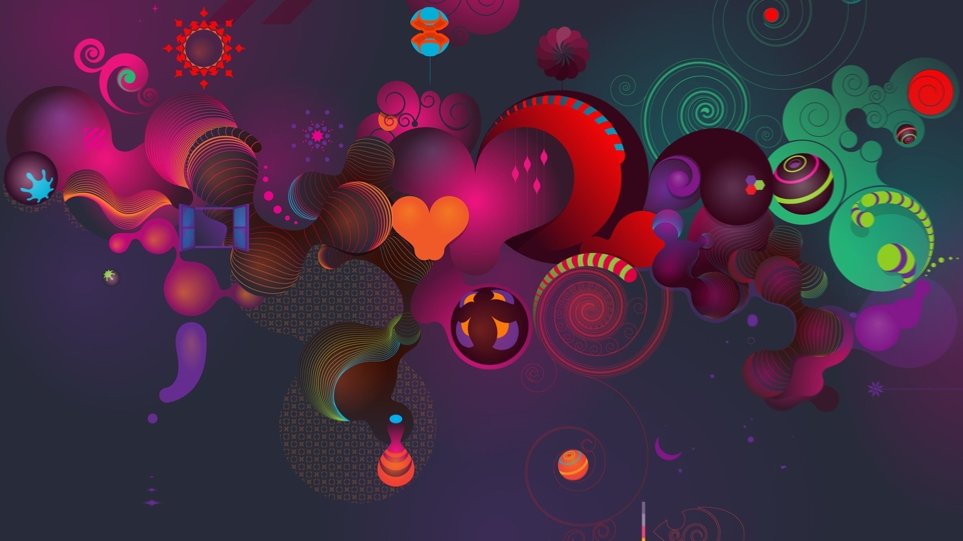 corazones de hadas bolas de colores colores brillantes