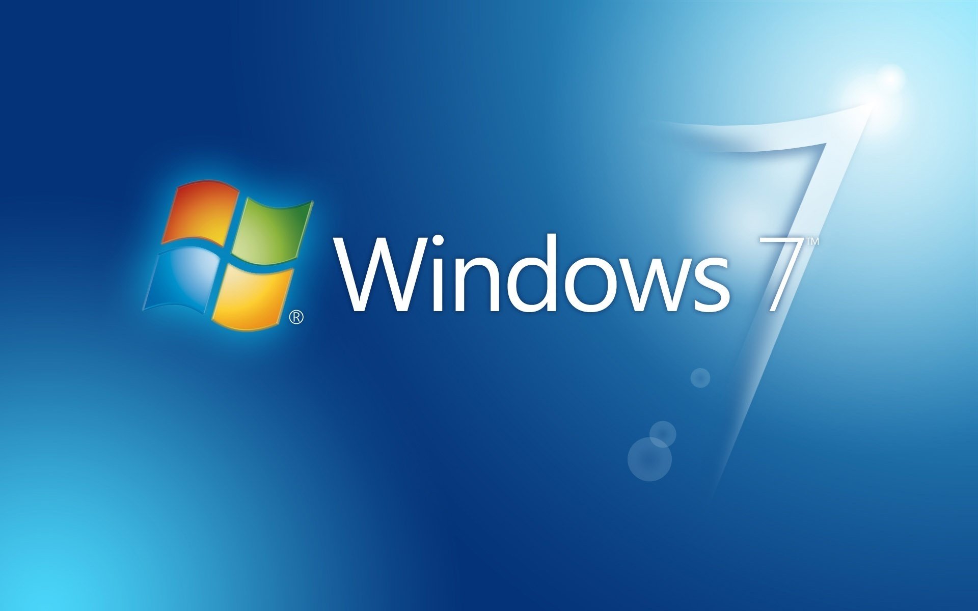 fondo azul windows 7 microsoft emblemas logotipos 7 cyfra esquina luz línea logotipo