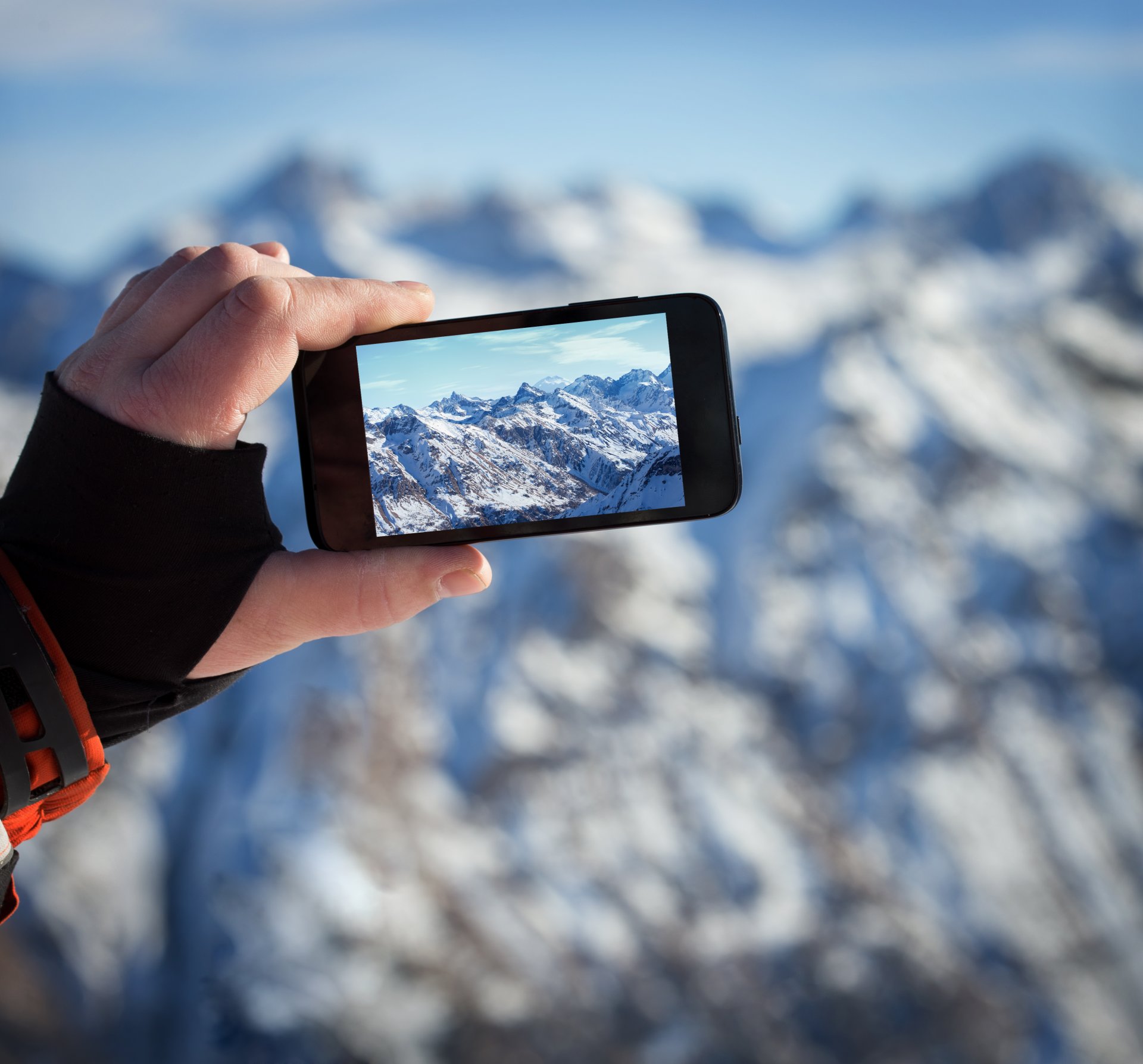 iphone berge landschaft hand foto