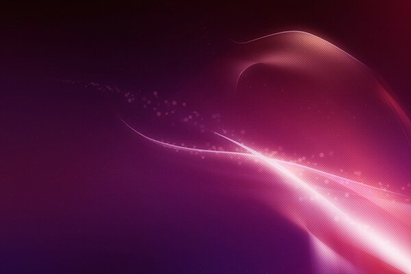 Two glowing lines flying away into the depths on a lilac-purple background