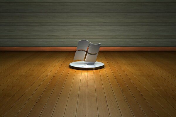 Windows statuette on a wooden floor