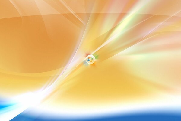 Windows logo on a background of golden rays