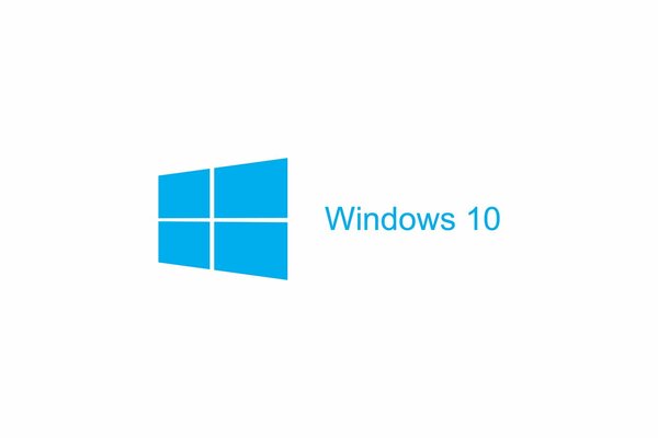 Windows 10 Logo Schriftzug auf weißem Hintergrund