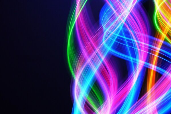 Colored lines on a black background