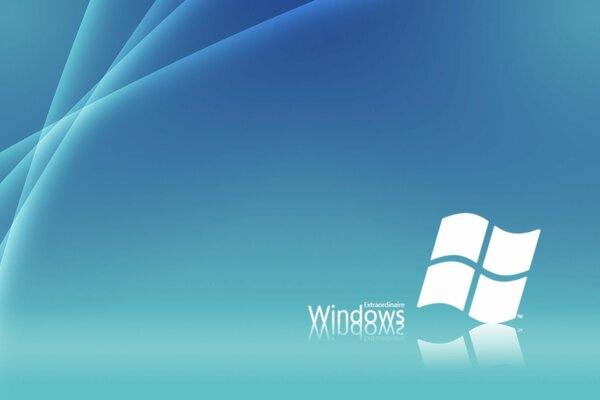 Белый значок windows на голубом фоне