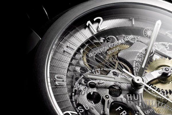 Macro mouvement d horloge avec cadran