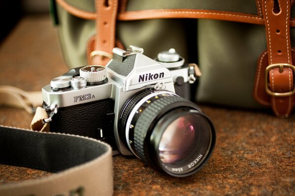 Nikon retro camera with interchangeable lens