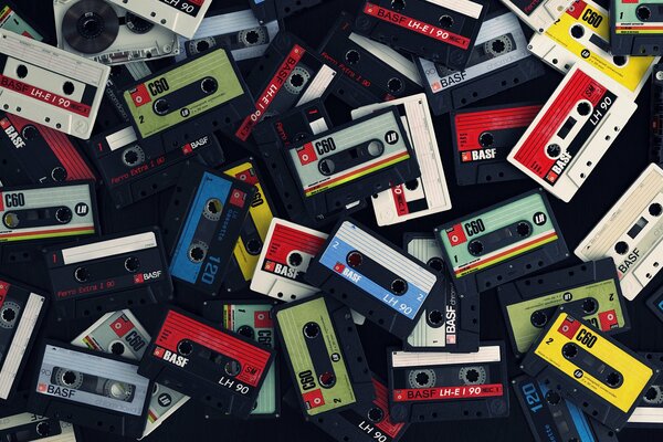 Background in the form of music cassettes