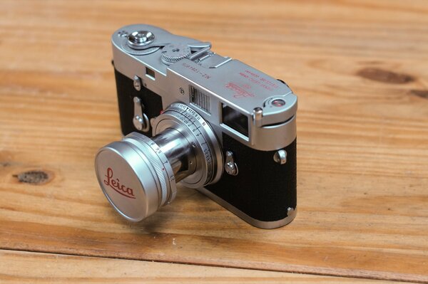 An unusual leica camera with a retractable lens