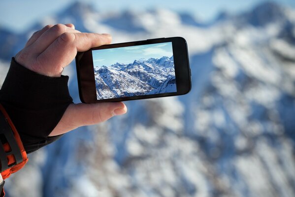 A photo of the mountains taken on an iPhone