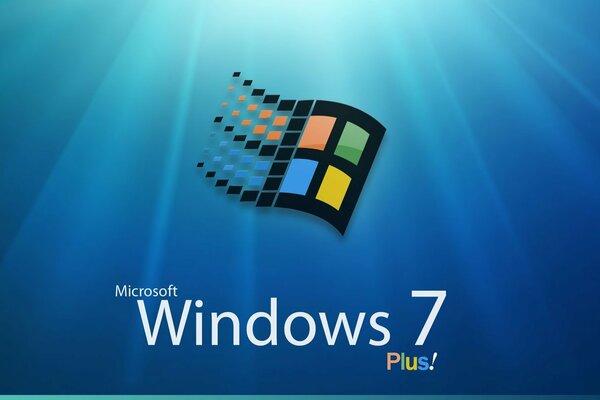 Windows 7-Logo auf blauem Hintergrund