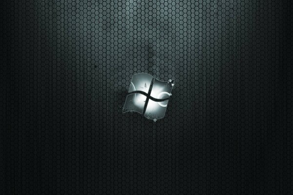 Logo de Windows sur le fond sombre de setsatom