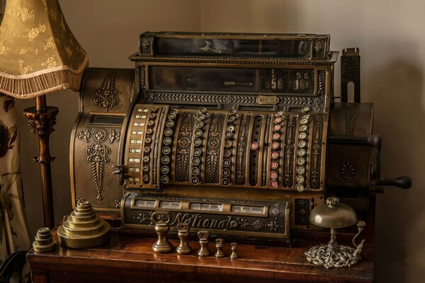 Vintage cash register in the form of an exhibit