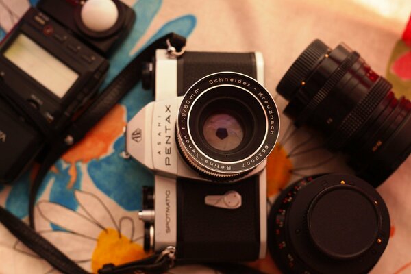 Pentax camera with multiple lenses