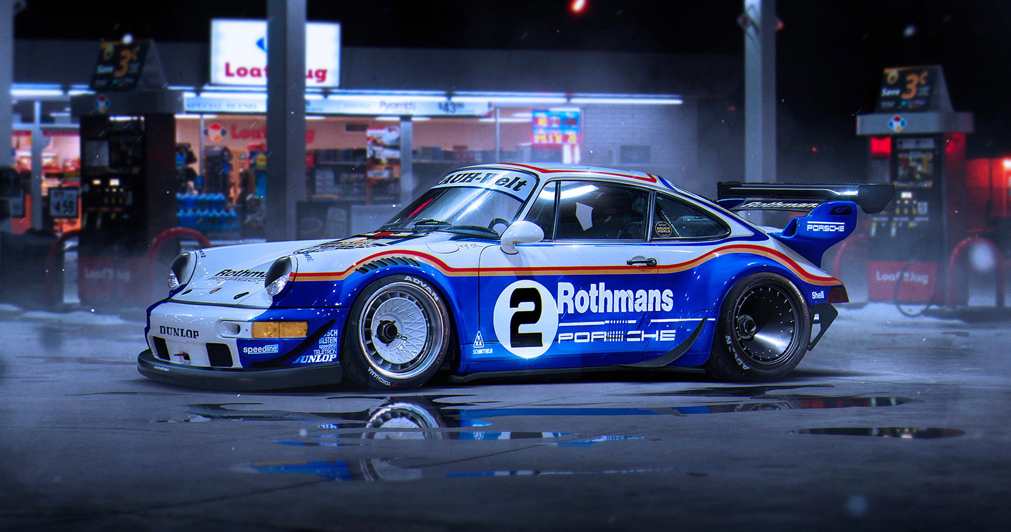 porsche 911 rbg rothmans rennen auto von khyzyl salem