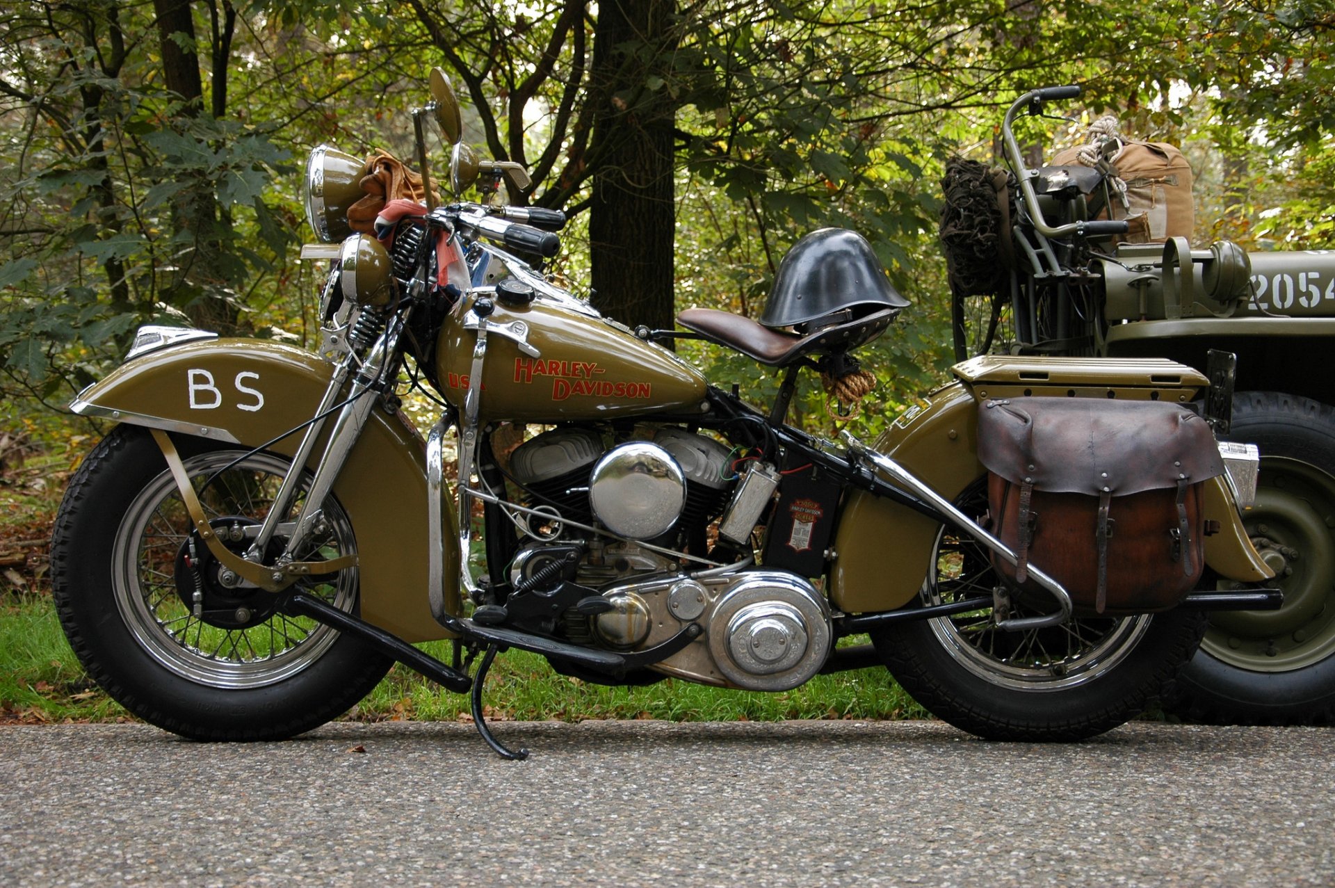 harley-davidson wla military bike helmet road