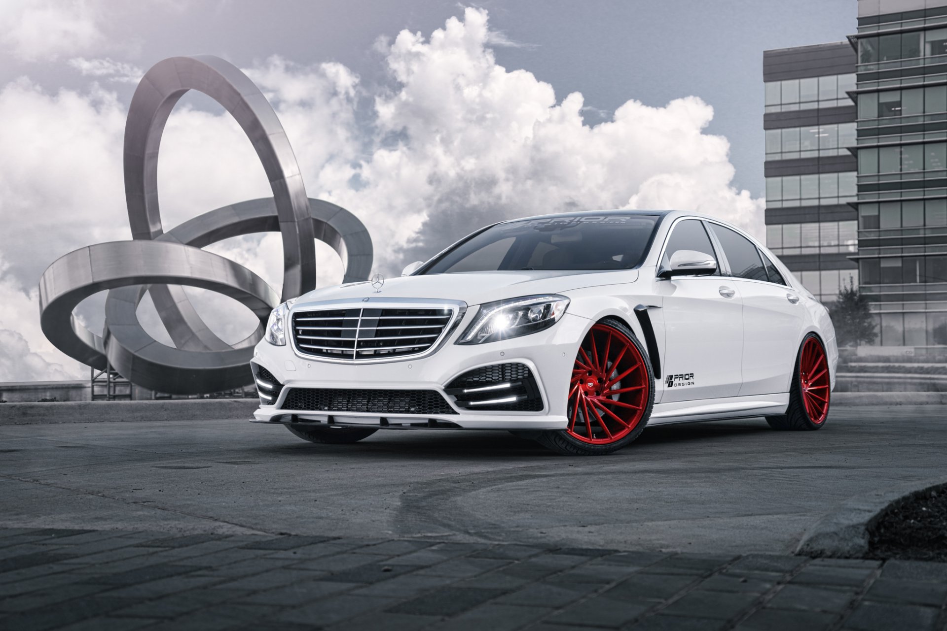 mercedes-benz s550 amg evs moteurs avant conception corps kit rouge vossen roues