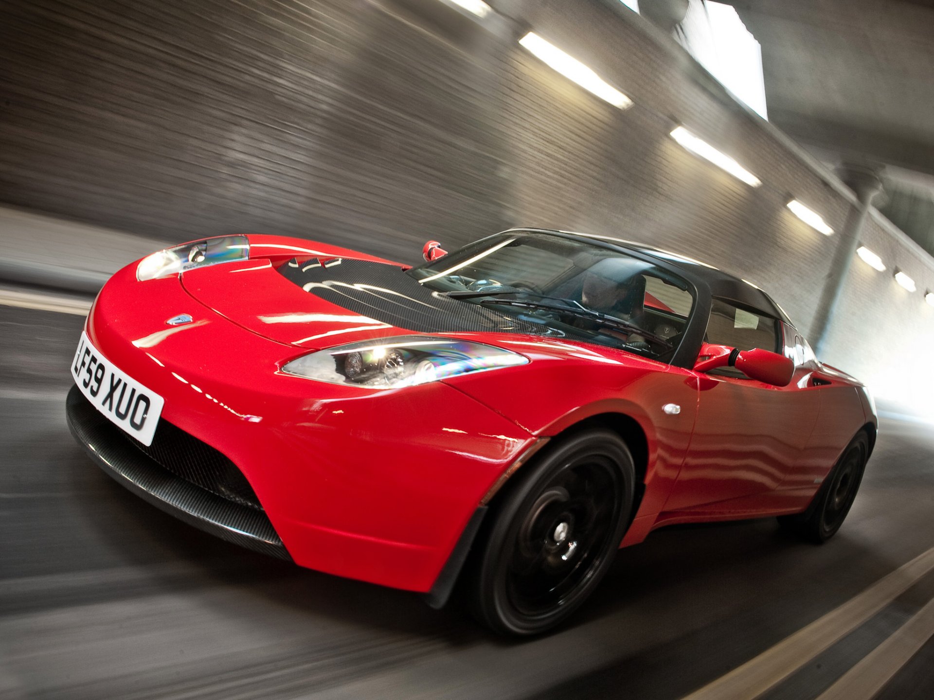 tesla roadster deporte coche coche rojo tráfico carretera coches reino unido-spec rojo