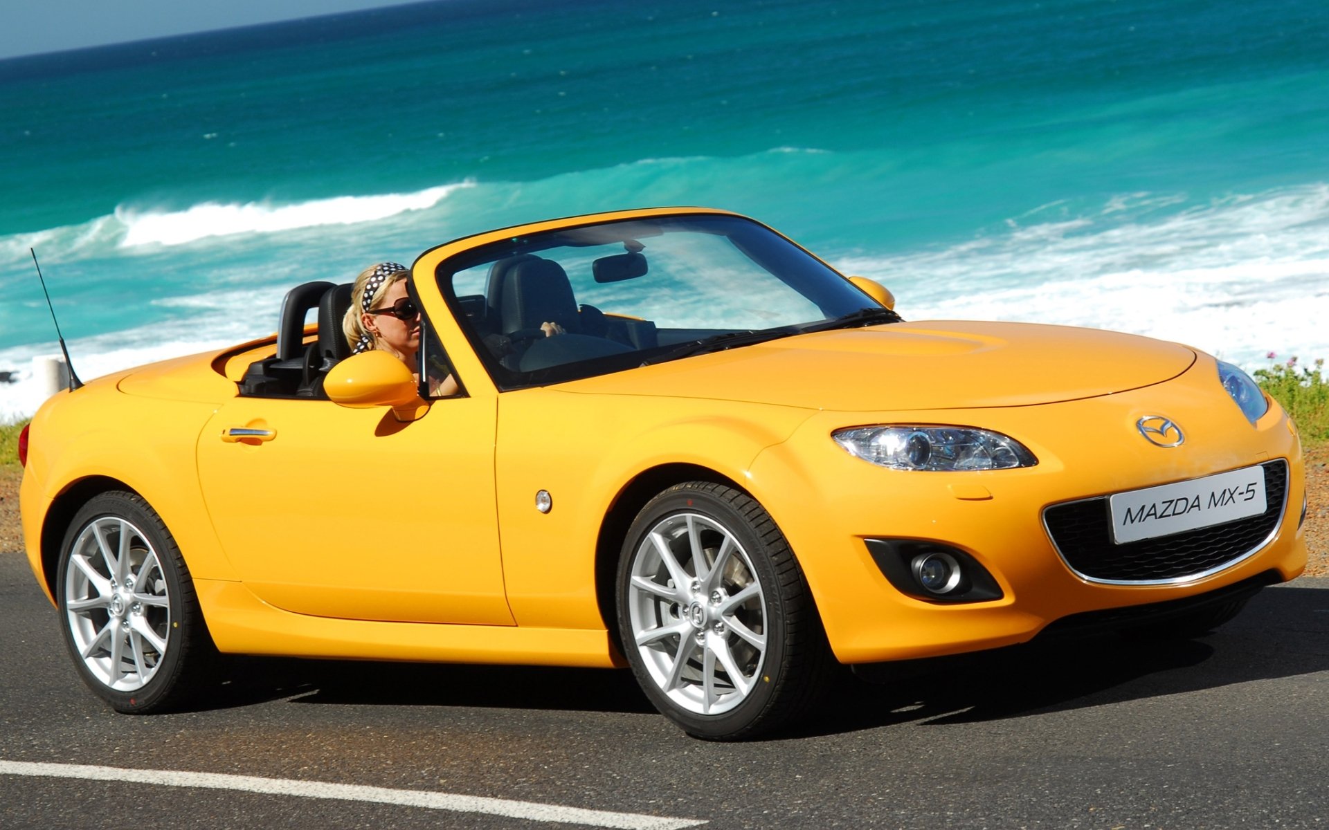 mazda mx-5 roadster mazda yellow front