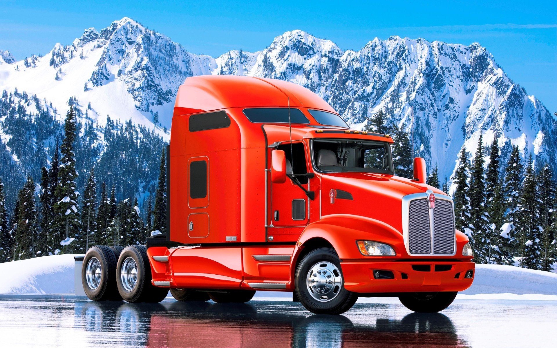 kenworth lkw traktor berge landschaft