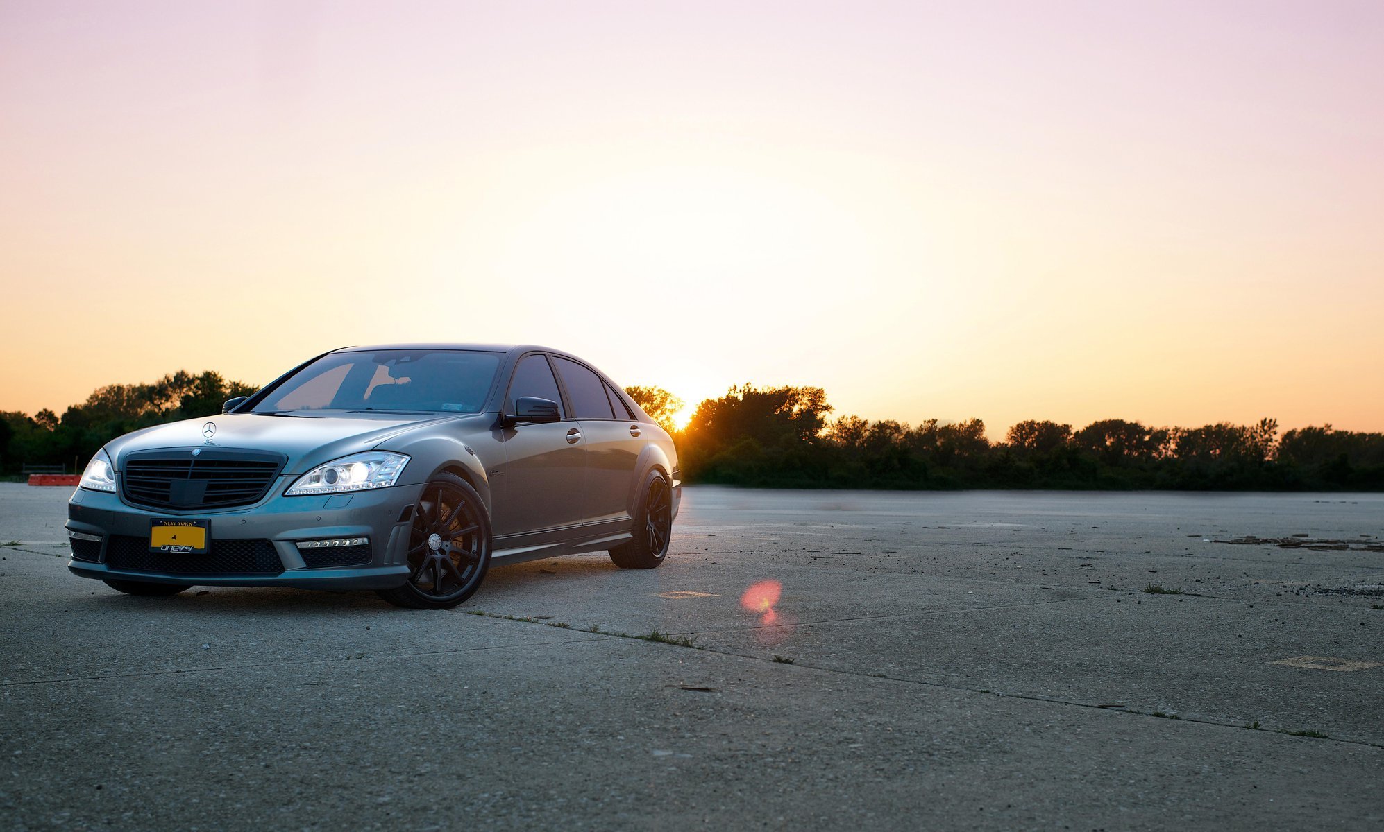 mercedes s63 amg mercedes océan v8 coucher de soleil