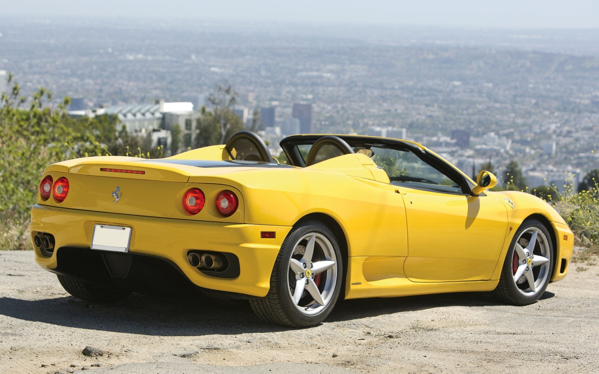 ferrari spider ferrari spider yellow rear view