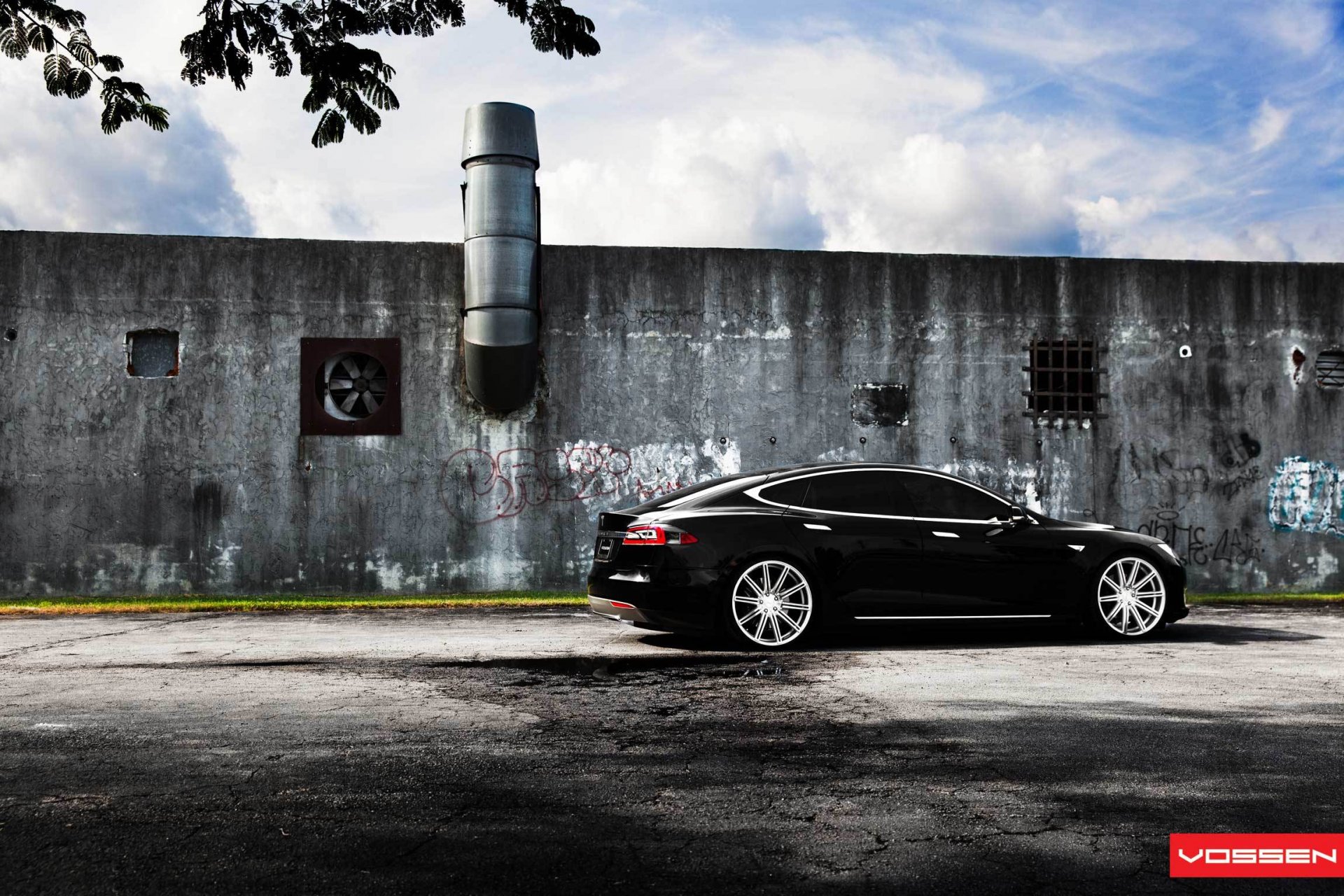 tesla model s electric car black