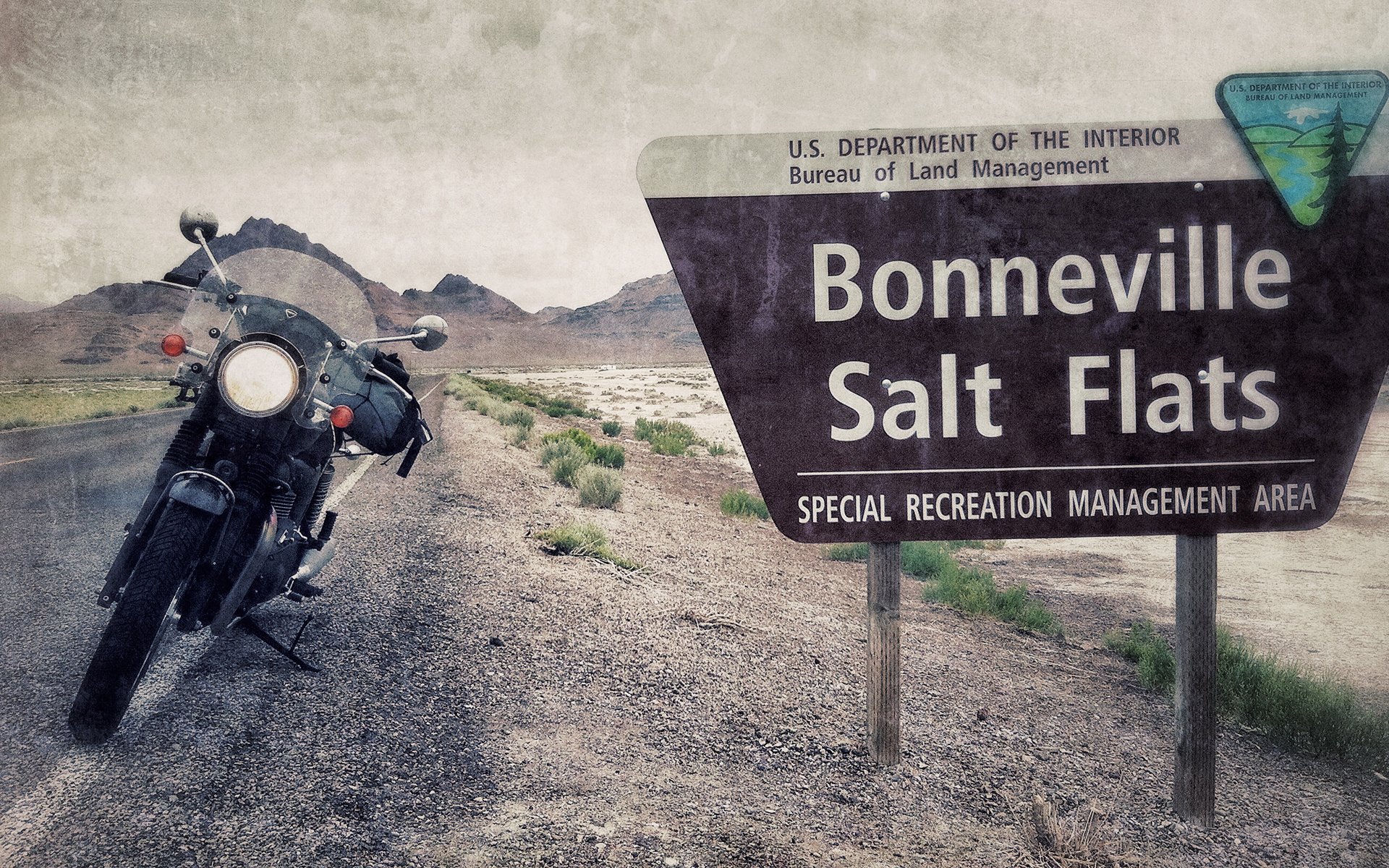 bonneville salinas utah estados unidos motocicleta signo