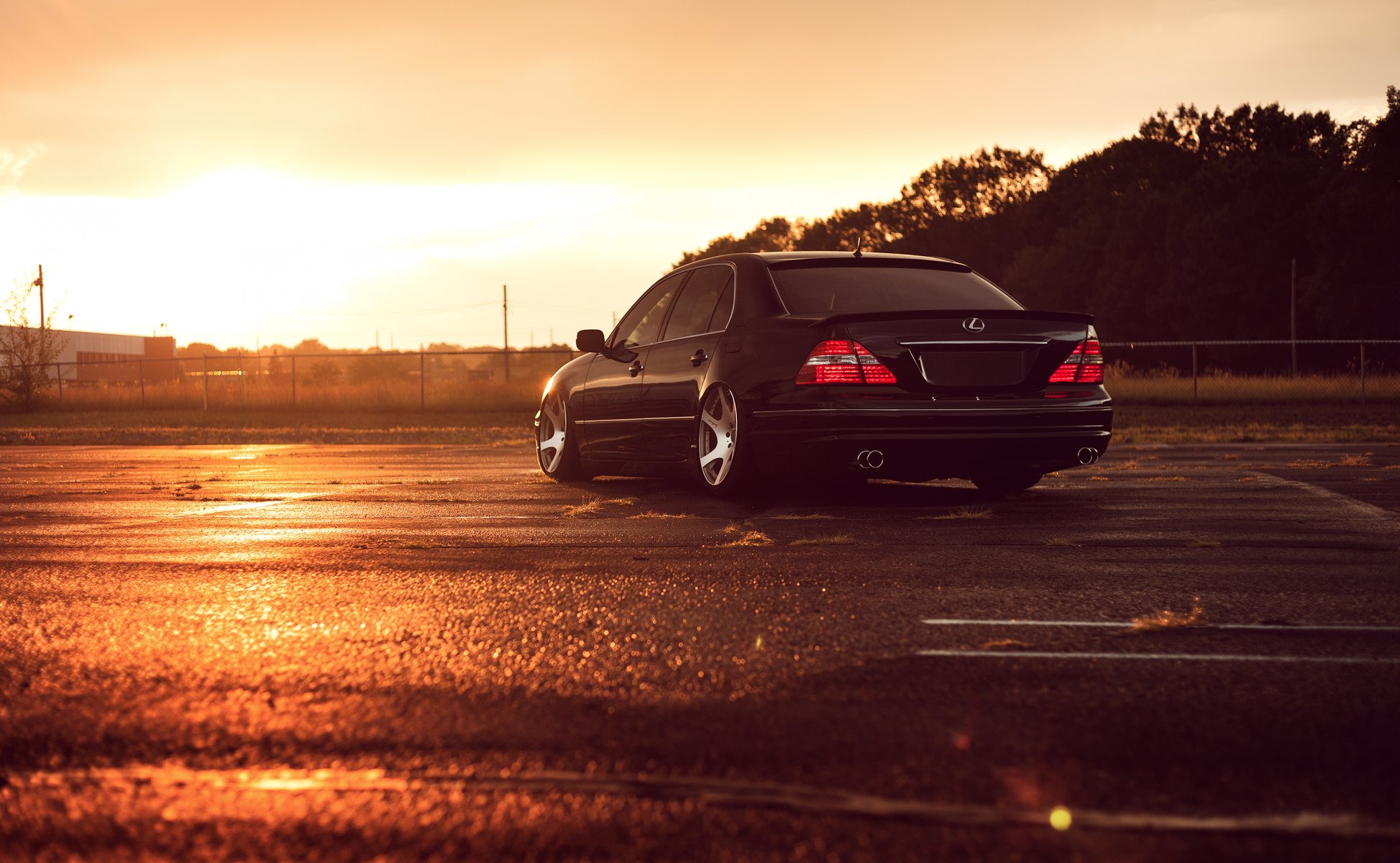 lexus ls 430 posición jdm trasero puesta de sol negro color bajo