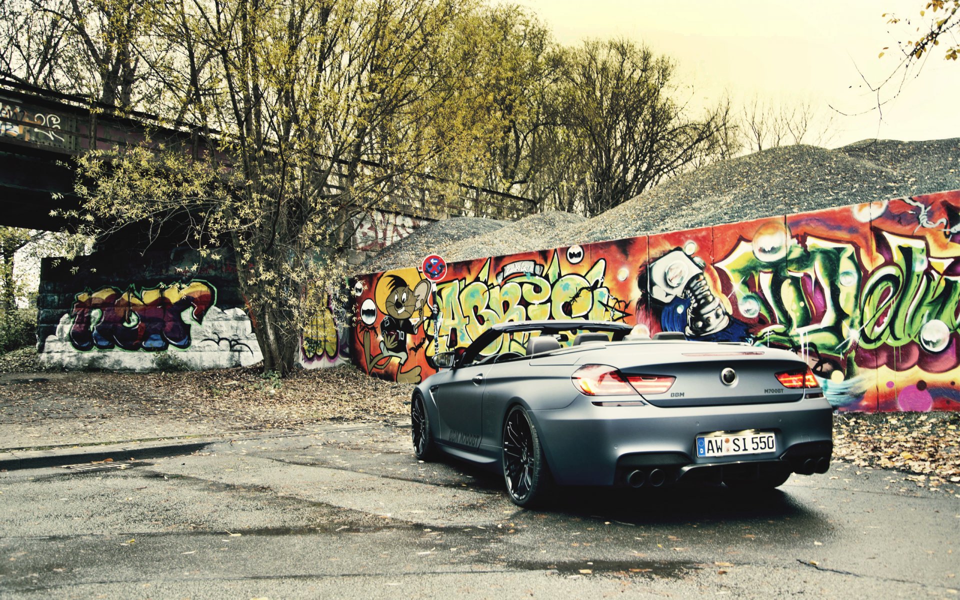 bmw m6 bbm motorsport auto car matte convertible fence graffiti black bmw