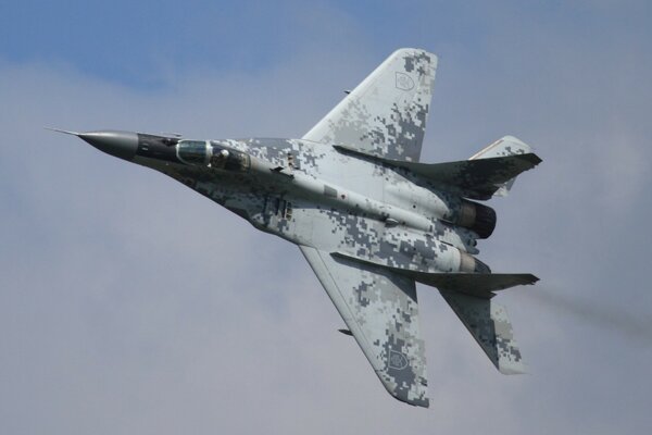 Mig 29 in flight over the veil of heaven