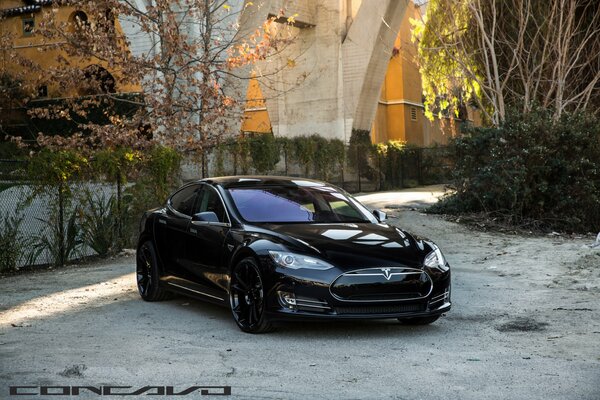 The black Tesla looks like a dangerous predator