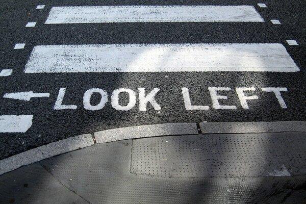 An unusual pedestrian crossing with the inscription