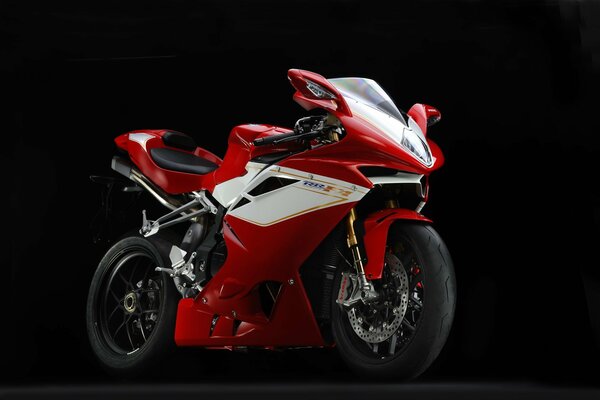 Roter mv agusta auf schwarzem Hintergrund